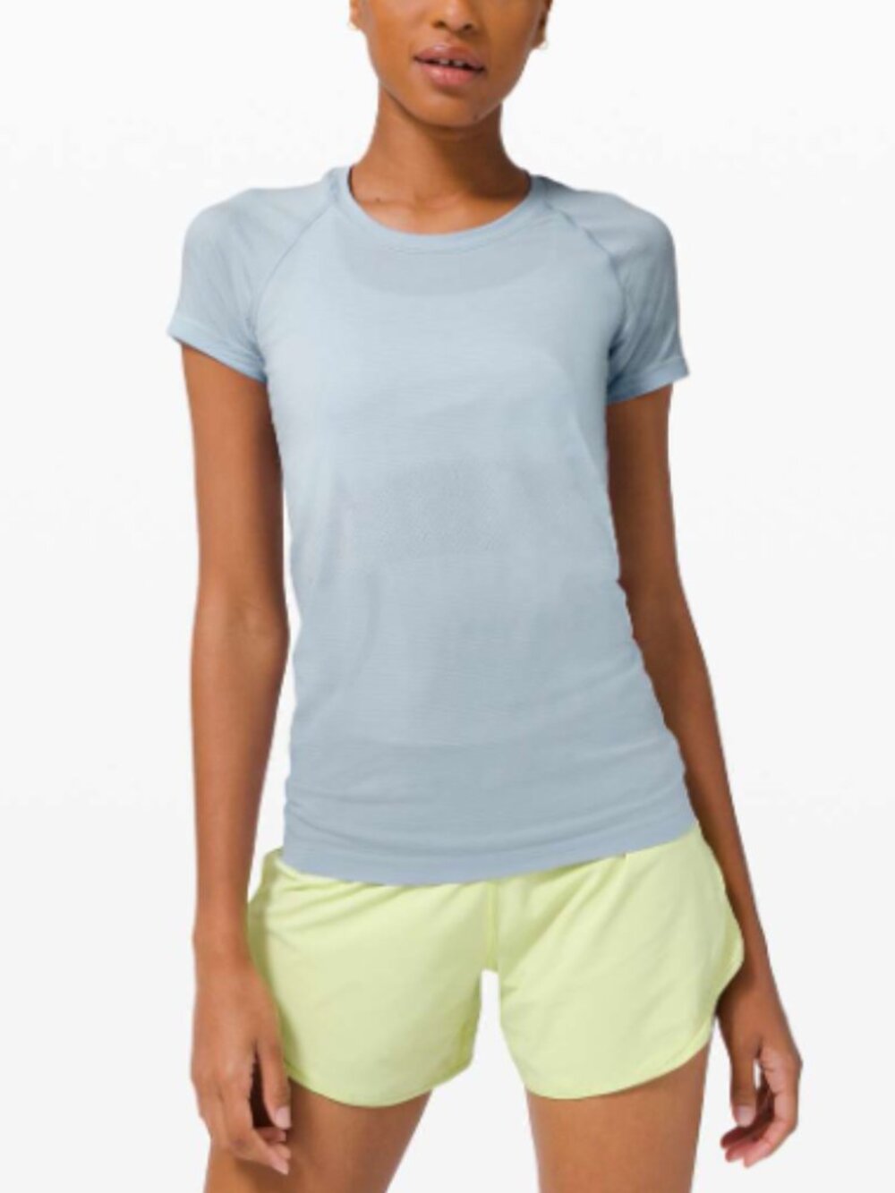 Lululemon Swiftly Tech Short Sleeve 2.0 Tee T-Shirt Blue Mesh Silverescent Sz 8